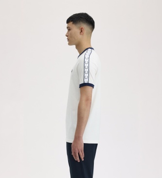 Fred Perry Camiseta Ringer Taped blanco roto