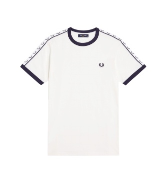 Fred Perry Camiseta Ringer Taped blanco roto