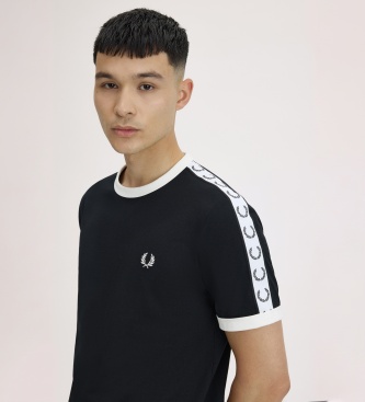 Fred Perry Camiseta Ringer Taped negra