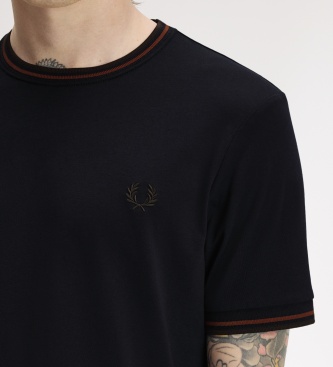 Fred Perry Camiseta Twin Tipped azul marino