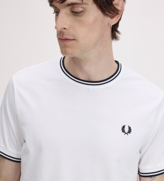 Fred Perry Camiseta Twin Tipped blanca
