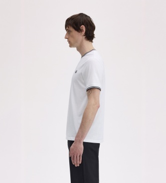 Fred Perry Camiseta Twin Tipped blanca