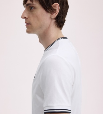 Fred Perry Camiseta Twin Tipped blanca