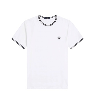 Fred Perry Camiseta Twin Tipped blanca