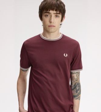 Fred Perry Camiseta Twin Tipped burdeos