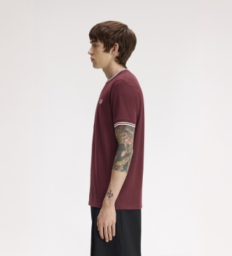 Fred Perry Camiseta Twin Tipped burdeos