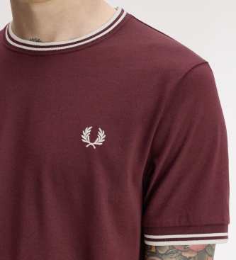 Fred Perry Camiseta Twin Tipped burdeos