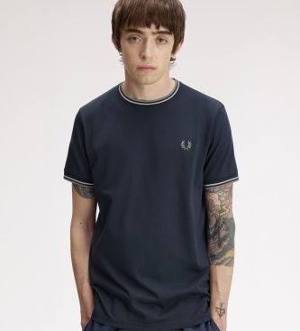 Fred Perry Camiseta Twin Tipped marino claro