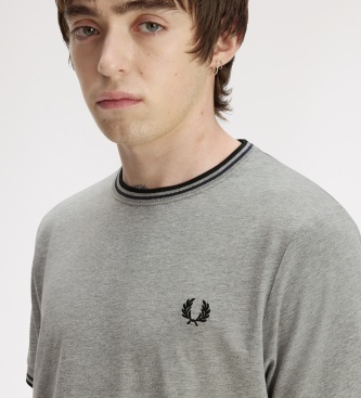 Fred Perry Camiseta Twin Tipped gris