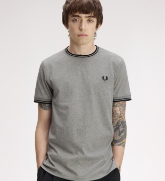 Fred Perry Camiseta Twin Tipped gris