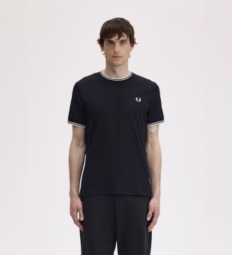 Fred Perry Camiseta Twin Tipped negra