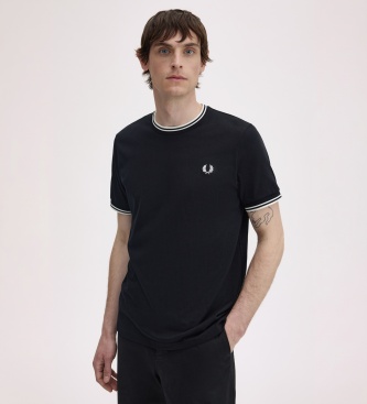 Fred Perry Camiseta Twin Tipped negra