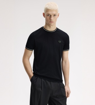 Fred Perry Camiseta Twin Tipped negra