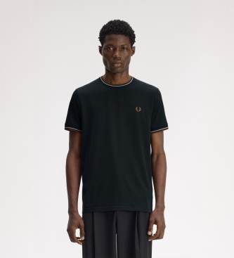 Fred Perry Camiseta Twin Tipped verde oscuro