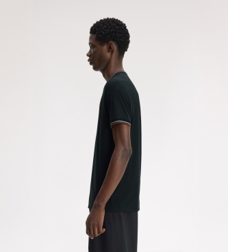 Fred Perry Camiseta Twin Tipped verde oscuro
