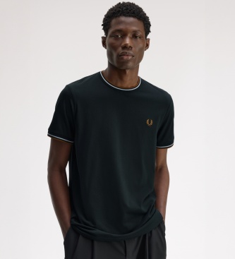 Fred Perry Camiseta Twin Tipped verde oscuro