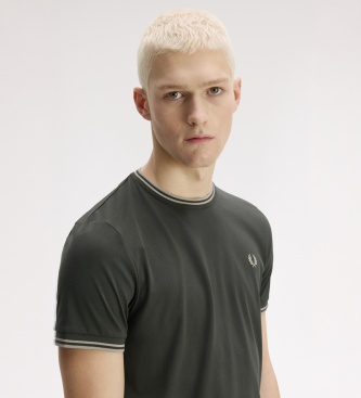 Fred Perry Camiseta Twin Tipped verde