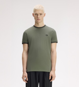 Fred Perry Camiseta Twin Tipped verde claro