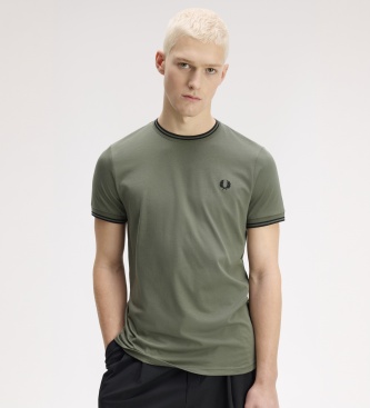 Fred Perry Camiseta Twin Tipped verde claro