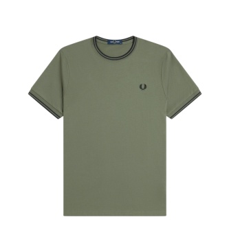 Fred Perry Camiseta Twin Tipped verde claro