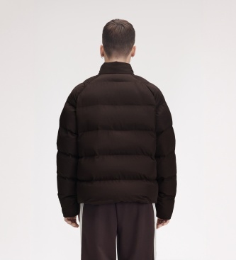 Fred Perry Braune gesteppte Jacke mit Raglanärmeln