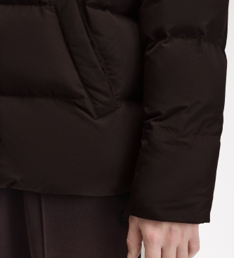 Fred Perry Braune gesteppte Jacke mit Raglanärmeln