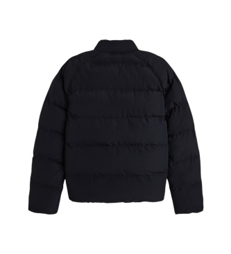 Fred Perry Schwarze gesteppte Jacke mit Raglanärmeln