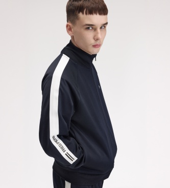 Fred Perry Giacca da tuta Printed Tape blu navy