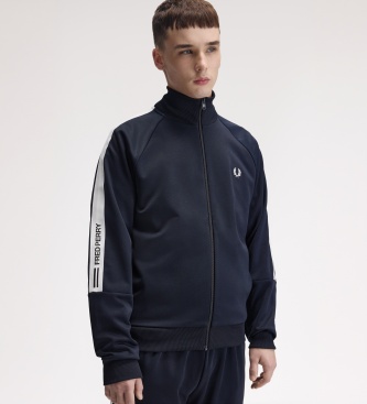 Fred Perry Giacca da tuta Printed Tape blu navy