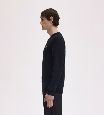 Fred Perry Zwarte Classic trui met V-hals