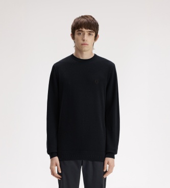 Fred Perry Piqué-gebreide trui marineblauw