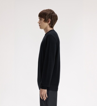 Fred Perry Piqué-gebreide trui marineblauw