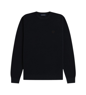 Fred Perry Piqué-gebreide trui marineblauw