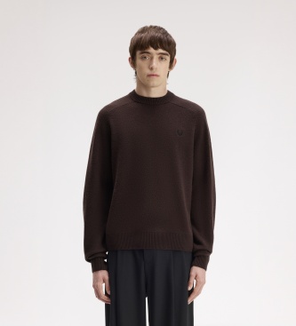 Fred Perry Bruine Jersey Saddle trui