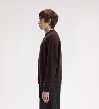 Fred Perry Bruine Jersey Saddle trui