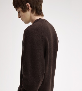 Fred Perry Bruine Jersey Saddle trui
