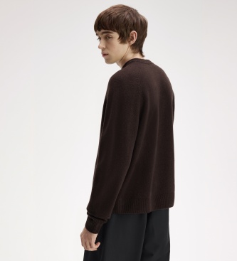 Fred Perry Bruine Jersey Saddle trui
