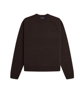Fred Perry Bruine Jersey Saddle trui