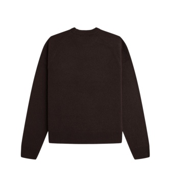Fred Perry Bruine Jersey Saddle trui