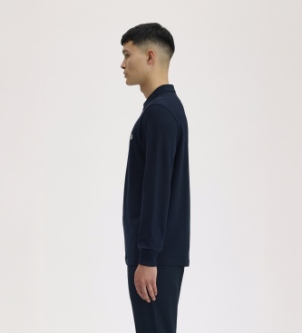 Fred Perry Polo liso de manga comprida azul-marinho