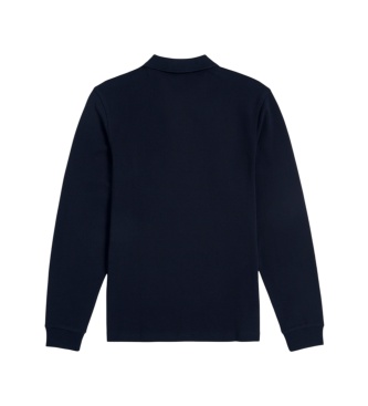 Fred Perry Polo liso de manga comprida azul-marinho
