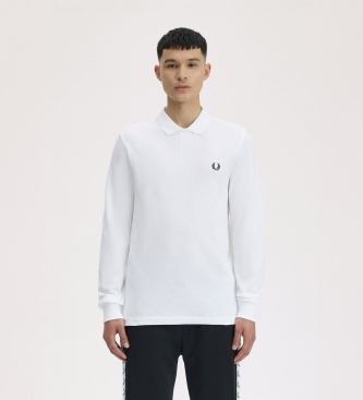Fred Perry Polo liso de manga comprida branco