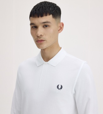 Fred Perry Polo liso de manga comprida branco