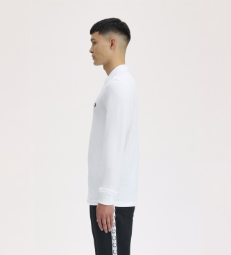 Fred Perry Polo liso de manga comprida branco