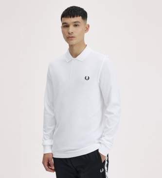 Fred Perry Polo liso de manga comprida branco