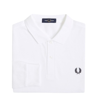 Fred Perry Polo liso de manga comprida branco