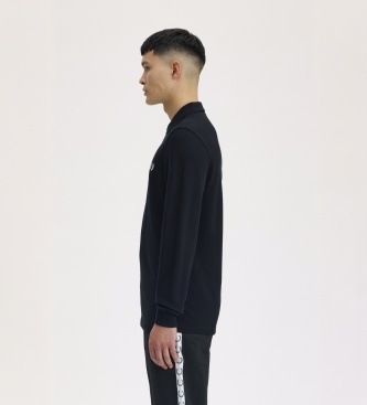 Fred Perry Polo liso de manga comprida preto