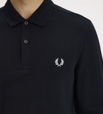 Fred Perry Polo liso de manga comprida preto