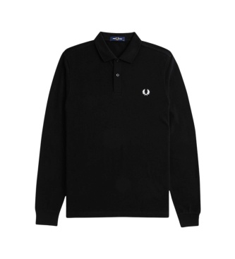 Fred Perry Polo liso de manga comprida preto