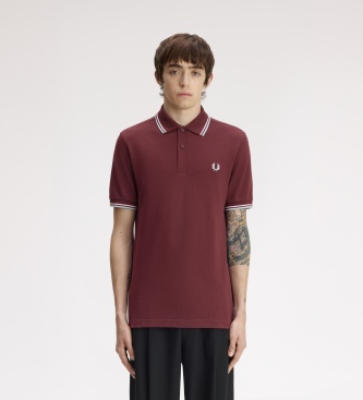 Fred Perry Polo Twin Tipped bordô